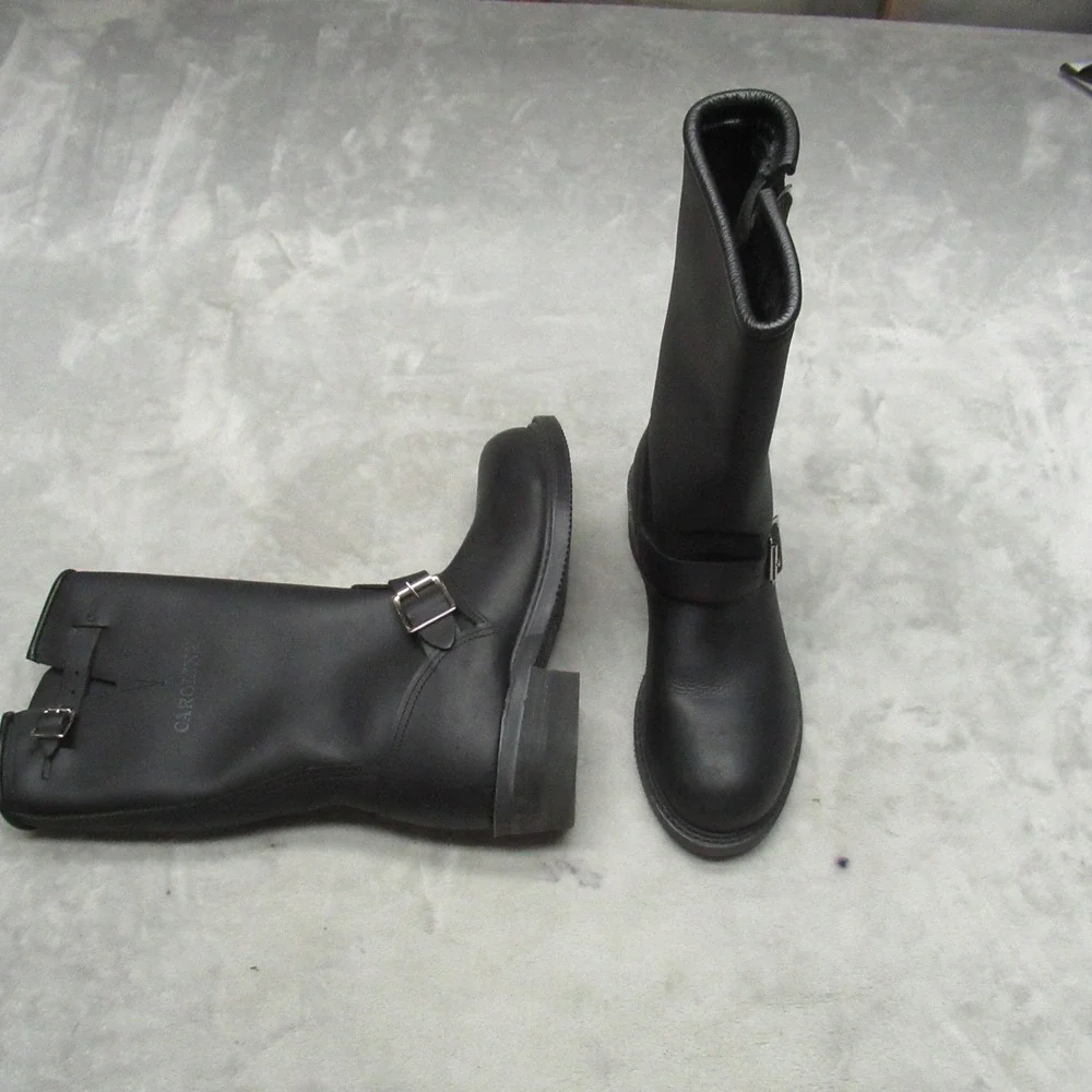 Carolina Men‎ 5.5R Black Leather Steel Toe Engineer Goodyear R21131 USA RARE NEW